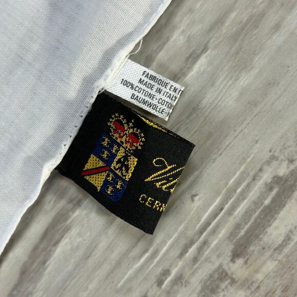 Villa d'Este Italian Crest Banner Cotton Wall Hanging Navy White 60x45 - Picture 6 of 6